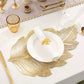 🍽️ 50% DE DESCUENTO ! ✨ Mantel Individual 3D Hoja de Oro - Resistente al Calor y Fácil de Limpiar, Diseño Elegante para Celebraciones 🎉📦
